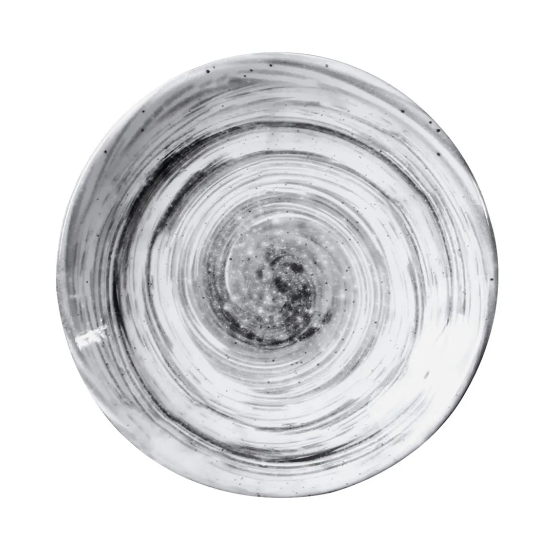 GET D61R-BD Plate, 6-1/8" Dia. x 1"H, Round Melamine, Black, Break/Chip/Stain/Scratch Resistant