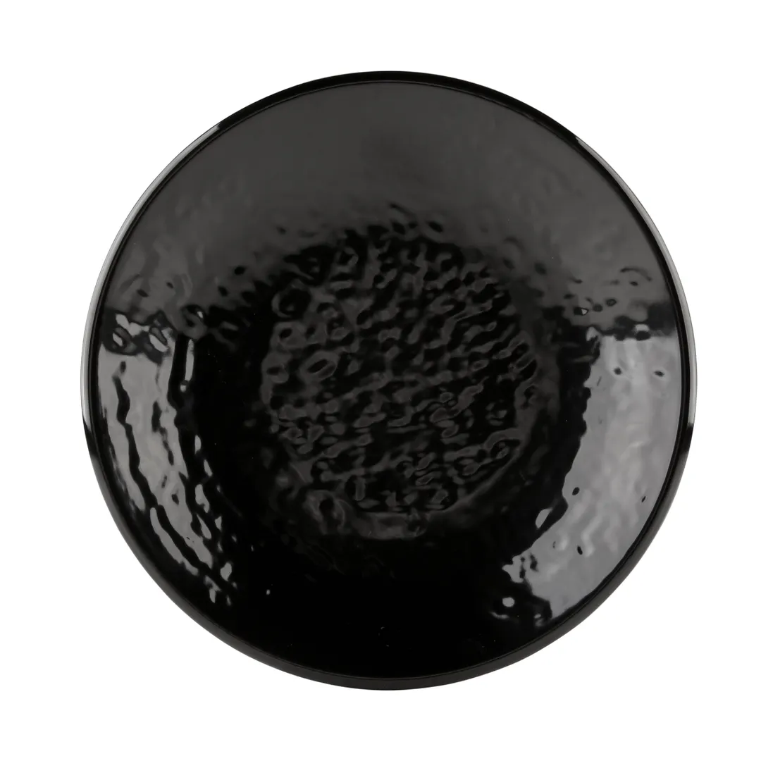 GET D638RR-B Plate, 6-3/8" Dia. x 3/4"H, Round Coupe, Melamine Black, Pebble Finish