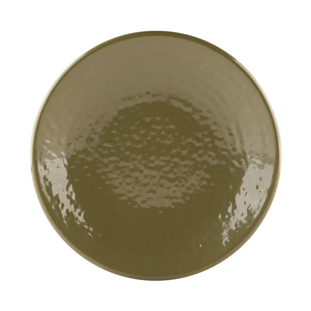 GET D638RR-LIZ Plate, 6-3/8" Dia. x 3/4"H, Round Coupe, Pebble Textured Melamine, Lizard Green