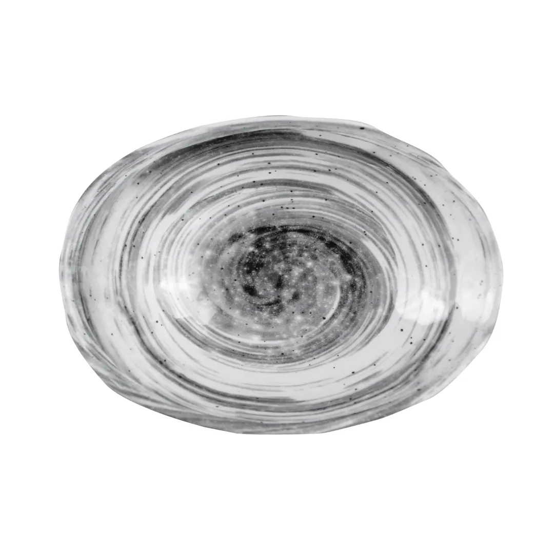 GET D641OV-BD Elite Global Solutions Bowl, 11 Oz., 6-3/8" x 4-3/4" x 1-7/8"H, Oval, Melamine, Black