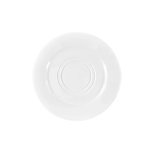 GET D658-W Elite Global Solutions Saucer, 6-1/2" Dia. x 3/4"H, Double Well, Melamine, White