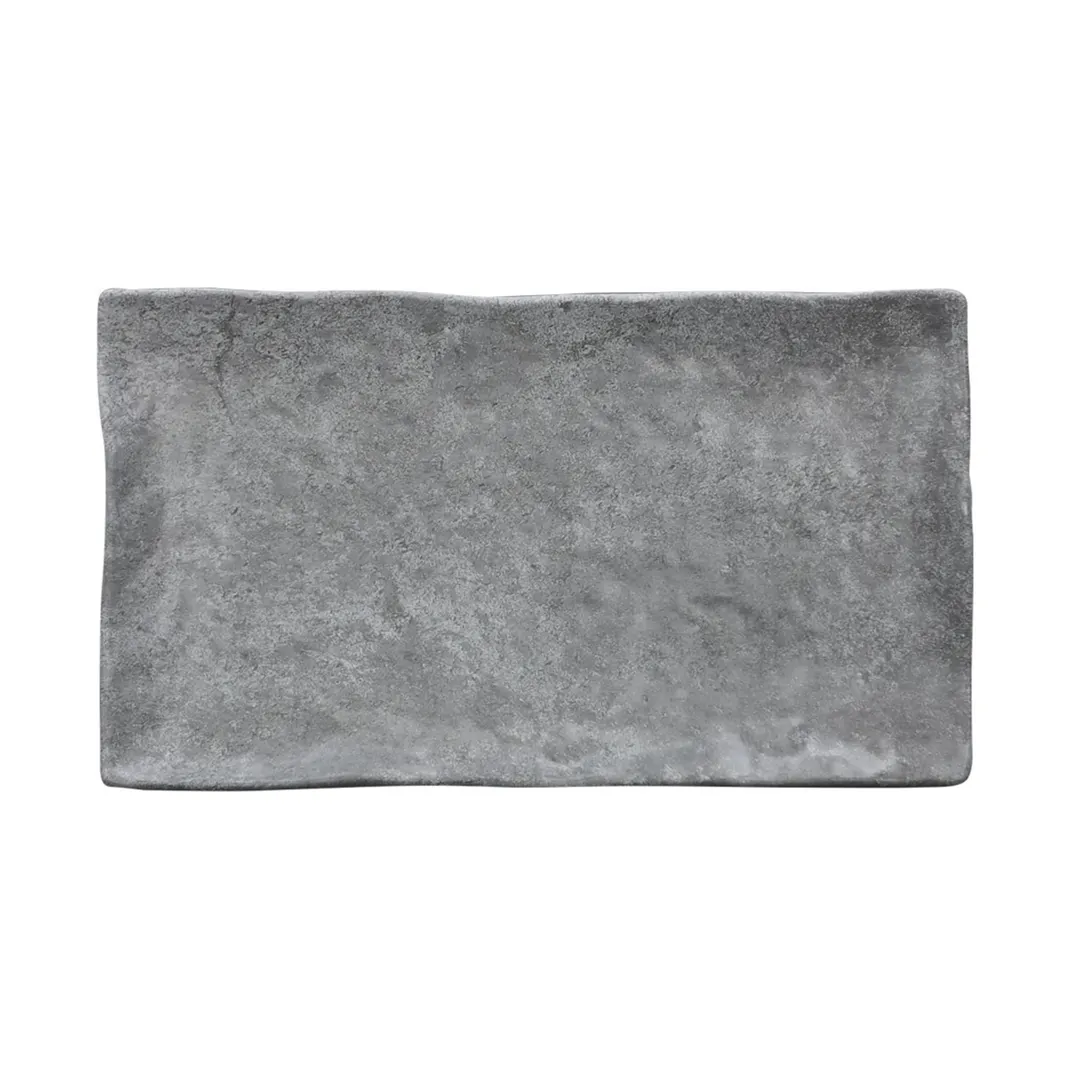 GET D71238RC-CO Plate, 12"L x 7"W x 1-3/8"H, Rectangular Melamine Black, Break/Chip Resistant