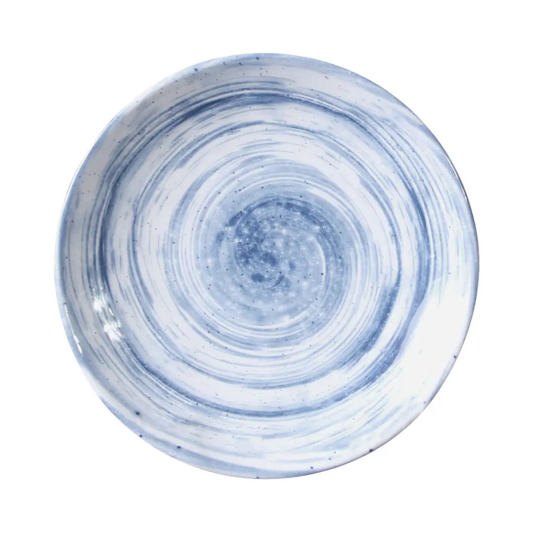 GET D71R-ND Plate, 7-5/8" Dia. x 1-1/8" H, Round, Navy Van Gogh, Melamine, Dishwasher Safe