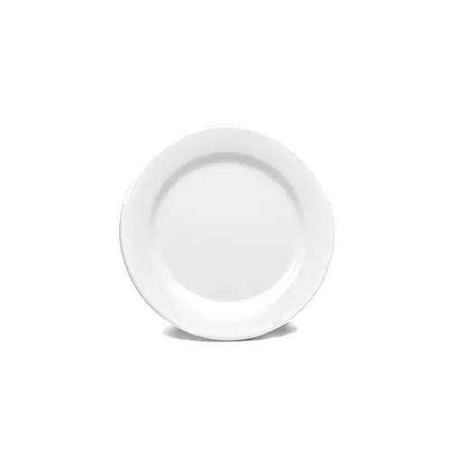 GET D775PL-W Elite Global Solutions Plate, 7-3/4" Dia. x 3/4"H, Round, Wide Rim, Melamine, White