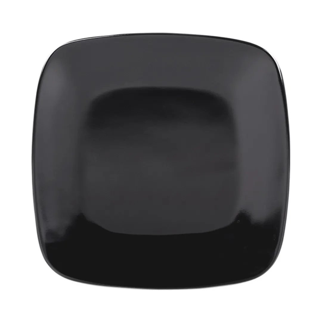 GET D7SQR-B Plate, 6-5/8" x 5/8" H, Coupe, Black Melamine, Break, Chip & Scratch Resistant, BPA‑Free