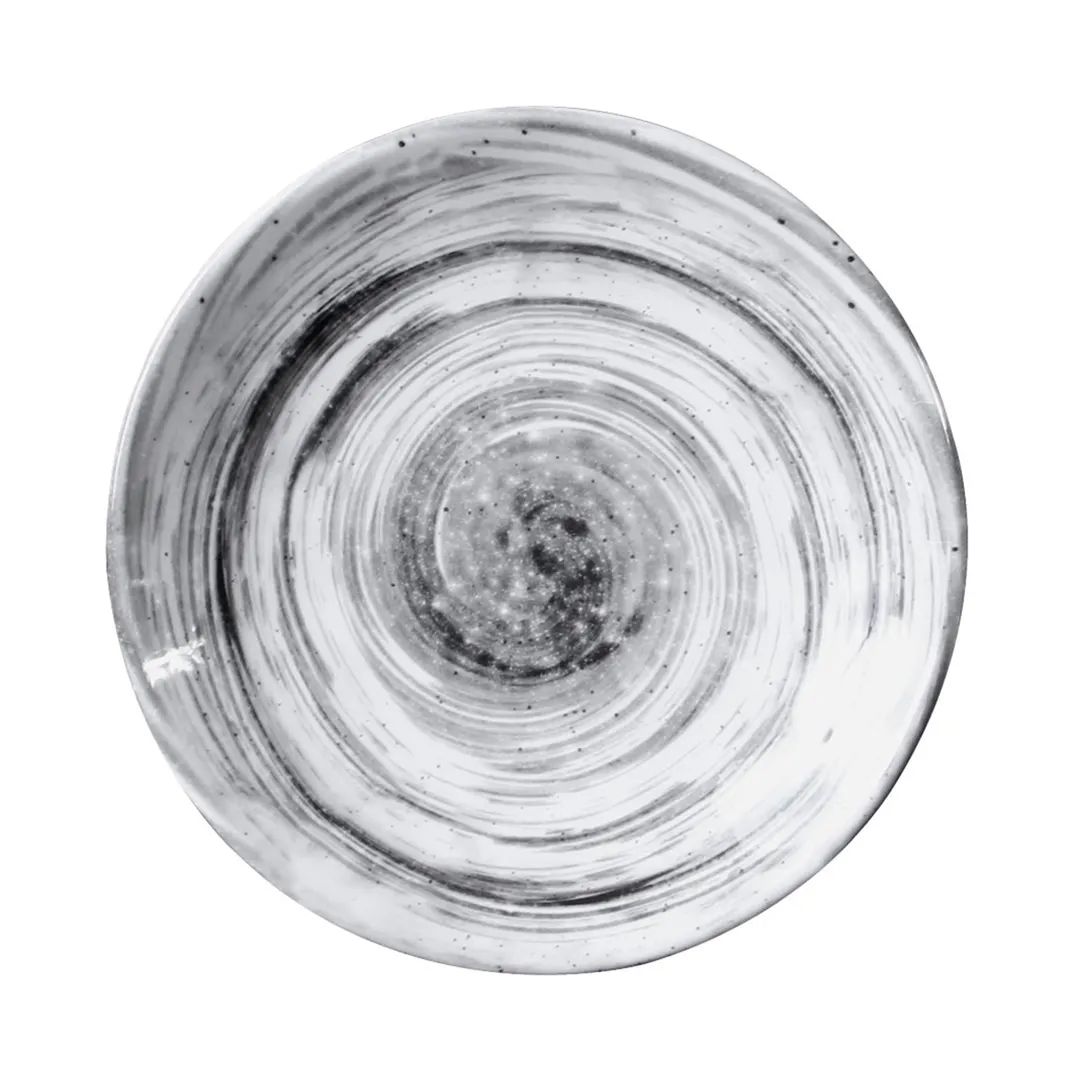 GET D8125R-BD Black Melamine Plate, 8-1/2" Dia. x 1-1/4" H, Van Gogh Design, Break‑Resistant