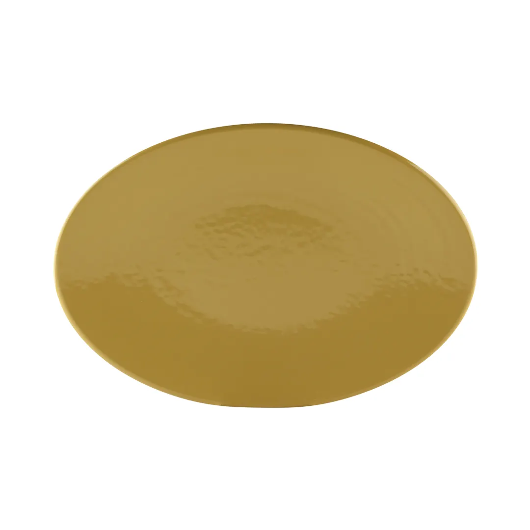 GET D812RR-OO Platter, 12-3/4"L x 8-3/4"W x 1"H, Oval, Yellow, Melamine, Pebble Textured