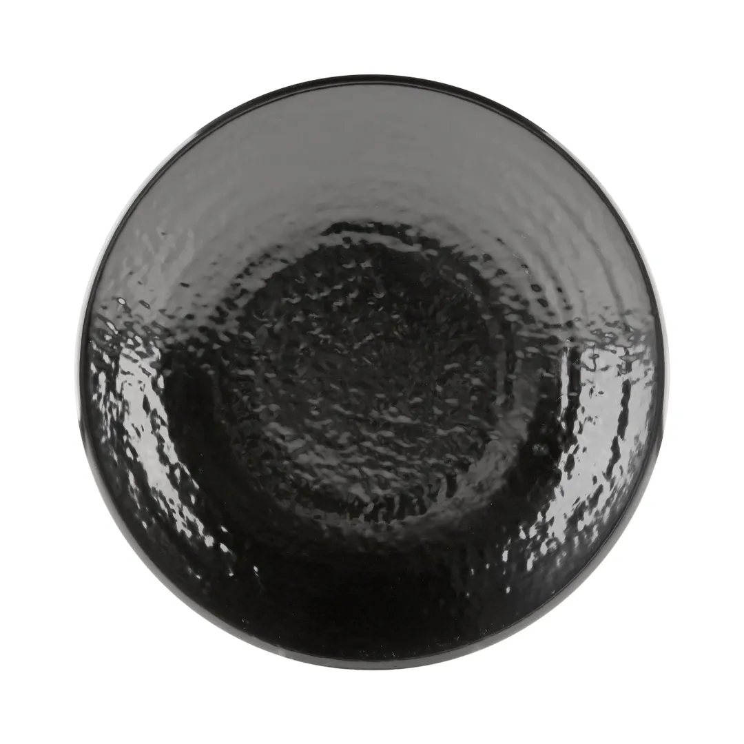 GET D814RR-B Elite Global Solutions Plate, 8-1/4" Dia. x 1"H, Round, Coupe, Melamine, Black, Pebble Textured