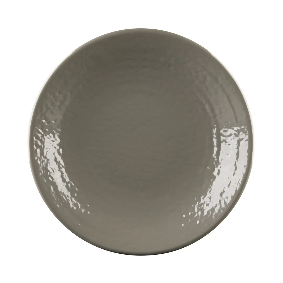 GET D814RR-MR Plate, 8-1/4", Round Coupe, Melamine, Mushroom Gray, Break/Chip/Stain Resistant