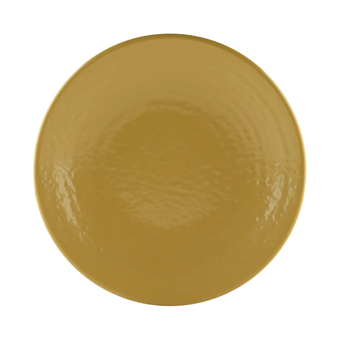 GET D814RR-OO Plate, 8-1/4" Dia. x 1"H, Round Coupe, Pebble Melamine, Yellow, Break/Chip Resistant