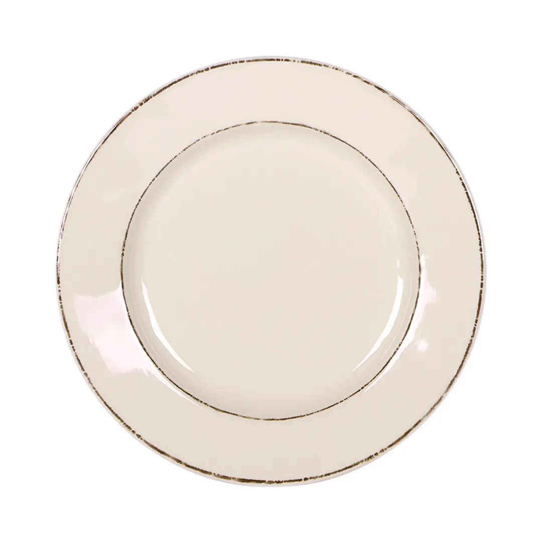 GET D850T-V Global Plate, 8-1/2" Dia. x 1" H, Round, Beige, Melamine, BPA‑Free, Dishwasher‑Safe