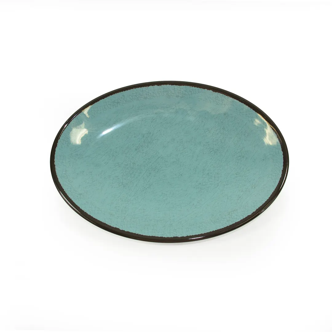 GET D8512OVM-CB Elite Plate, 12-1/2" x 8-1/2" x 1"H, Oval Coupe, Cameo Blue Melamine, BPA Free