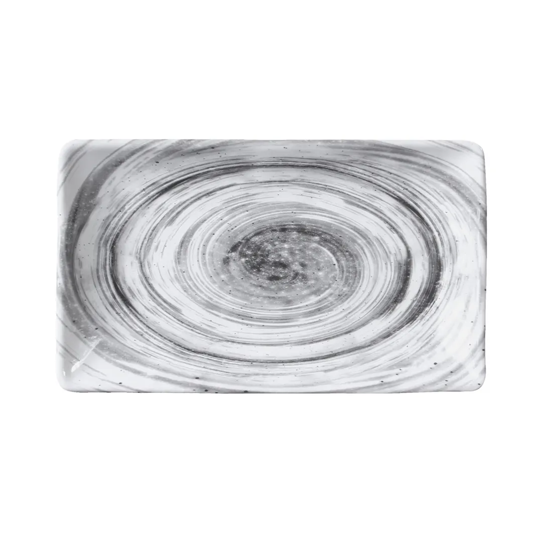 GET D851RC-BD Black Melamine Plate, 8-1/2" x 5-3/8" x 1-1/4", Van Gogh Design, Dishwasher Safe