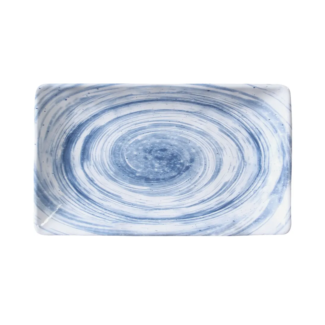 GET D851RC-ND Plate, 8-1/2" x 5-3/8" x 1-1/4"H, Rectangular Melamine Blue, Stain & Scratch Resistant