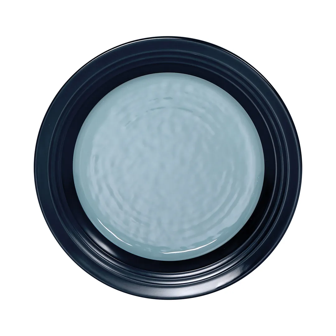 GET D897GM-ABY/LAP Plate, 9" Dia. x 1"H, Round, Two-Tone, Melamine, Gloss Interior, Matte Exterior