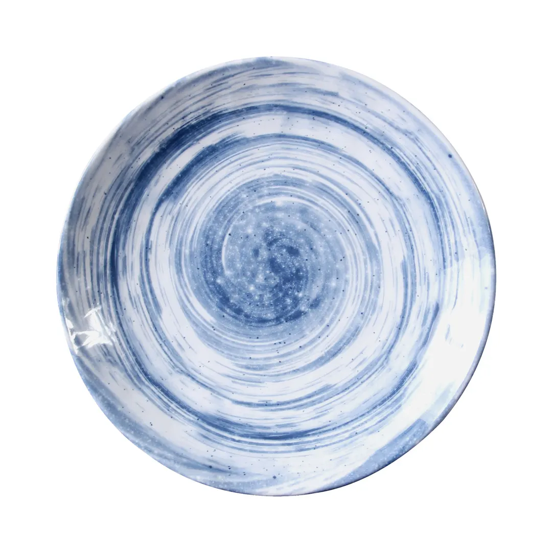 GET D9138R-ND Melamine Plate, 9-1/2" Dia., 1-1/4" H, Navy Van Gogh, Break/Chip/Stain Resistant