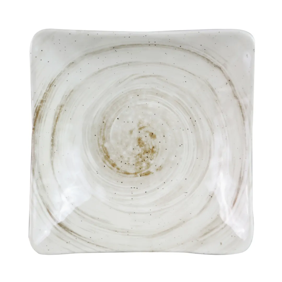GET D92SQ-TD Elite Global Square Bowl, 44 Oz., 9-1/2" x 9-1/2" x 2-3/4", Melamine, Beige, BPA‑Free