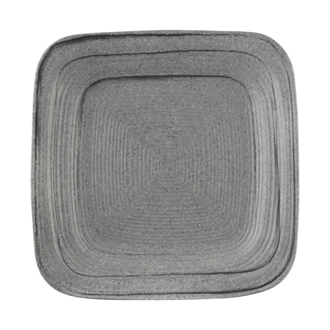 GET D9PLST-GSD Gray 9"x9"x1-1/4" Square Melamine Plate, Dishwasher Safe, BPA Free, Stain‑Resistant