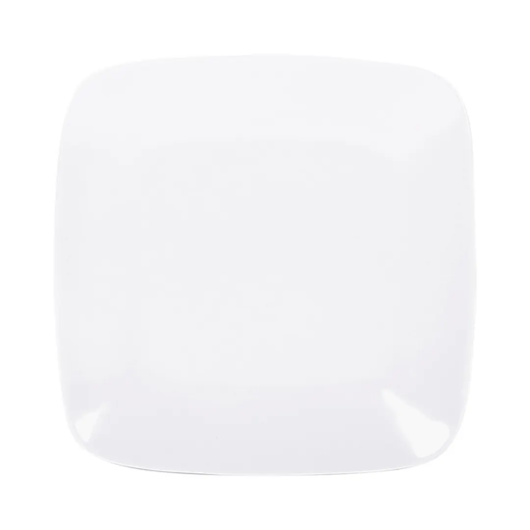 GET D9SQR-W Plate, 8-1/4" x 7/8"H, Square Coupe, White Melamine, Break/Chip/Stain‑Scratch Resistant