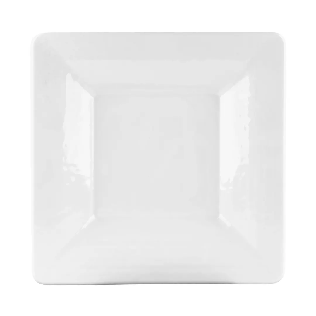 GET DB10RR-W Bowl, 32 Oz., 10" x 1-1/2", Square, White Melamine, Pebble Textured