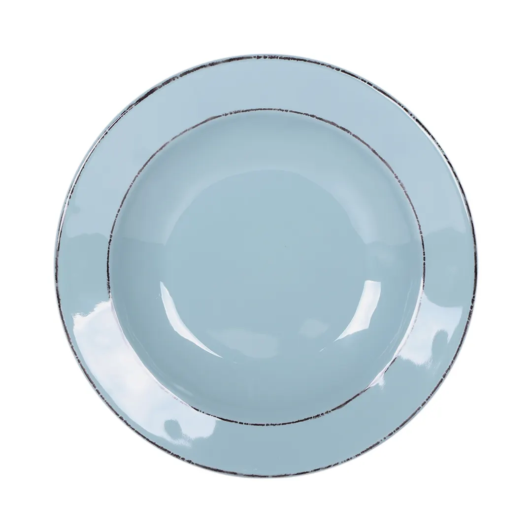 GET DB10T-CB Pasta/Soup Bowl, 18 oz, 10" Dia. x 1‑1/2" H, Melamine, Blue, Durable