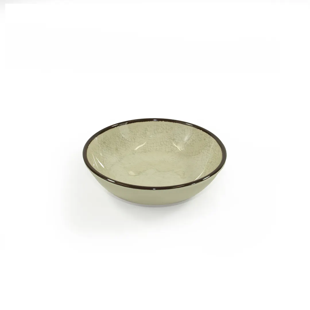 GET DB51M-V 5" Bowl, 10 Oz, Beige Melamine, Crackled Texture, BPA Free, Dishwasher Safe