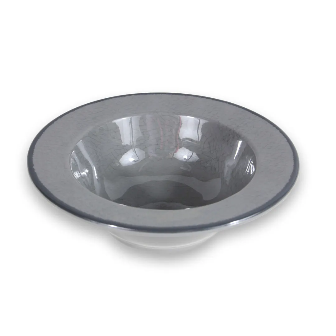 GET DB6M-G Elite Bowl, 10 Oz, 7" Dia. x 2"H, Round, Crackled Gray Melamine, Dishwasher Safe
