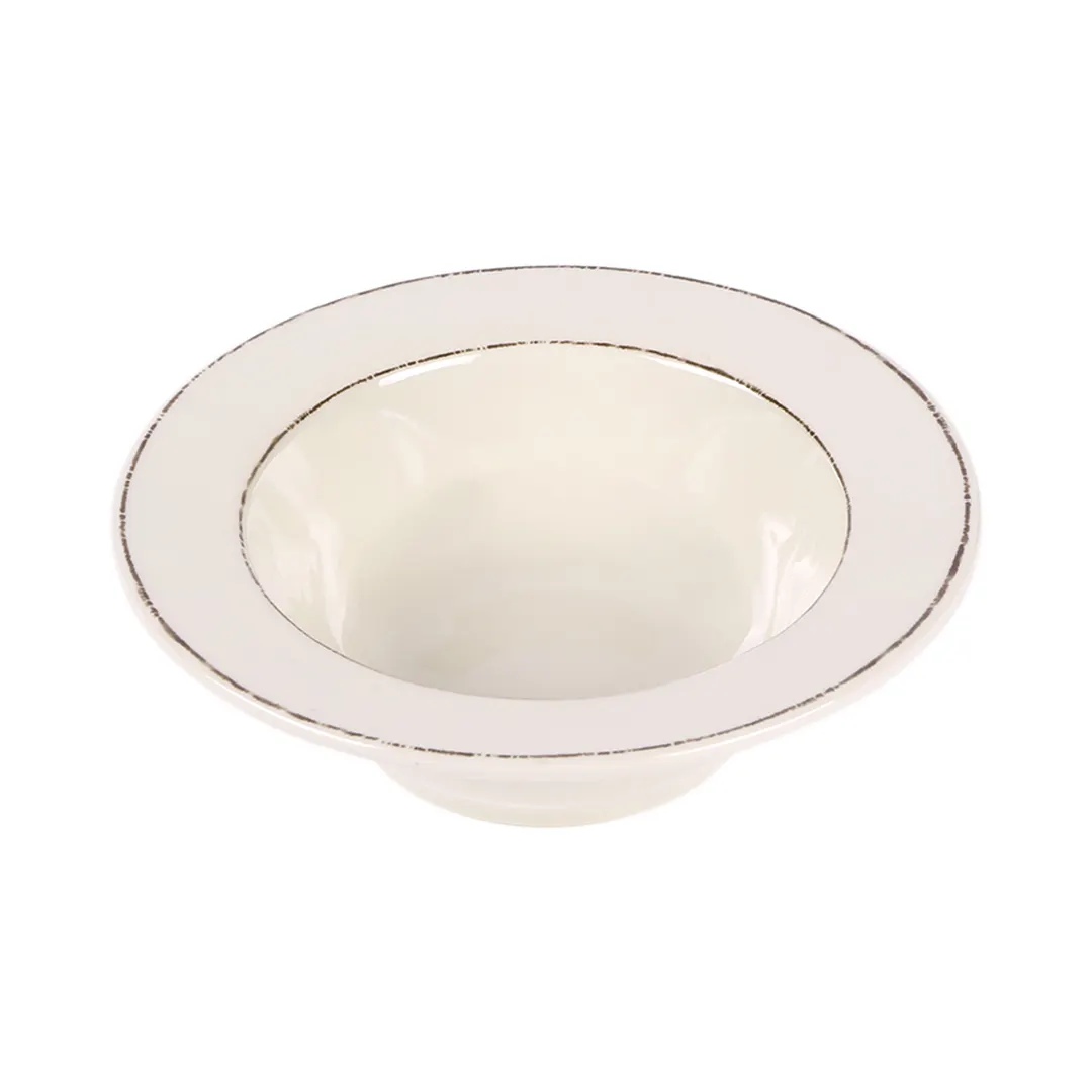 GET DB6T-V Bowl, 10 oz, 7" Dia. x 2" H, Melamine Beige, Break/Chip/Stain‑Resistant, Dishwasher Safe