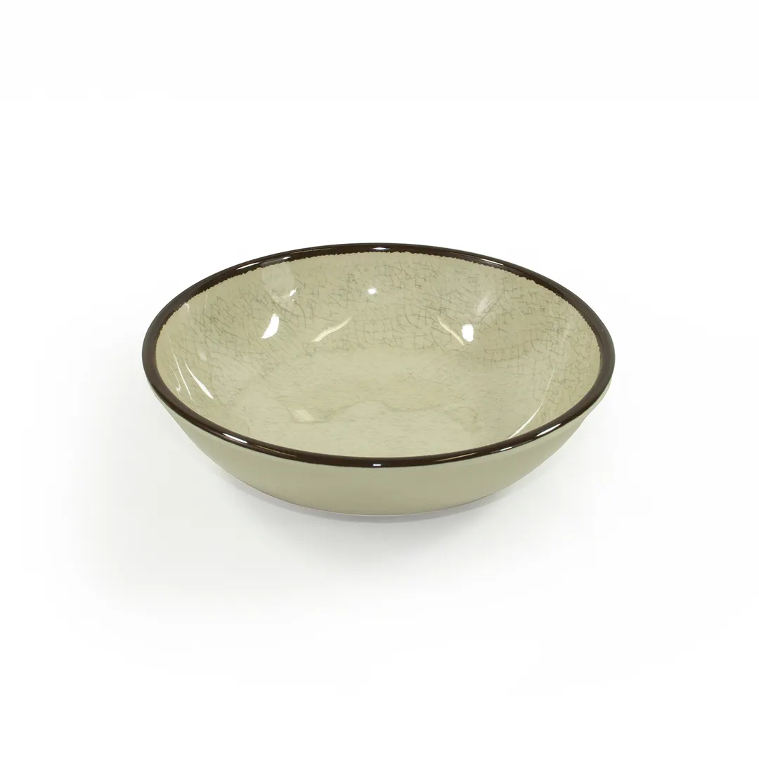 GET DB8225M-V Global Solutions Bowl, 32 Oz., 8" Dia. X 2-1/4"H, Melamine, Vanilla, Crackled Finish