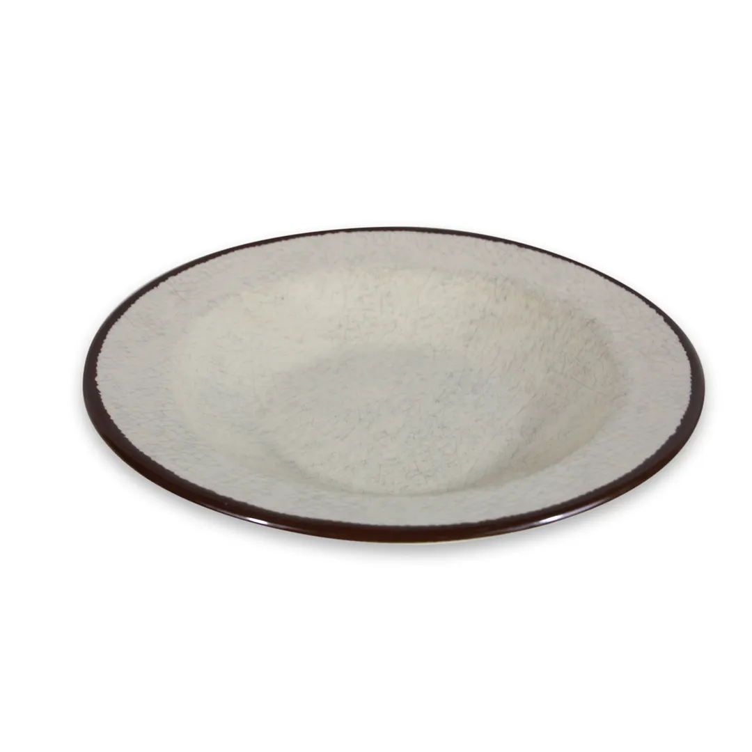 GET DB878M-V Pasta/Soup Bowl, 12 Oz., 9" Dia. X 1-3/8"H, Melamine, Vanilla, Crackled Texture