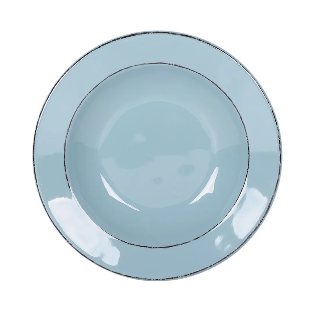GET DB878T-CB Reusable Pasta/Soup Bowl, 9" dia., 12 oz., Melamine, Blue, Chip-Resistant, BPA Free