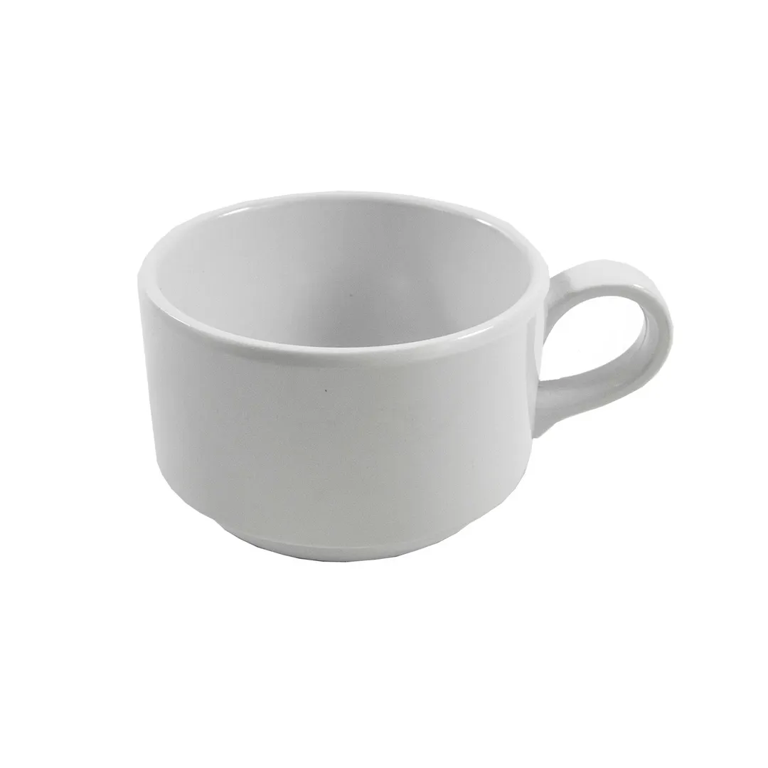 GET DC325-W - 8 Oz. White Melamine Coffee Cup, 3-1/2" Dia. x 2-1/4" H, Break & Scratch Resistant