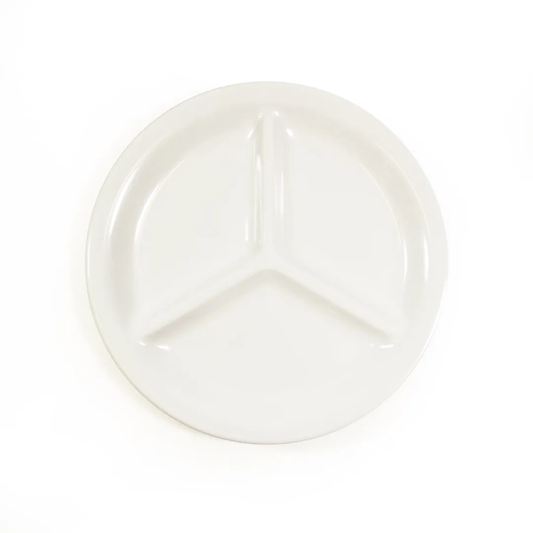 GET DC903-W Elite Global Solutions Plate, 9" Dia. x 1"H, Round, 3-Compartment, Melamine, White