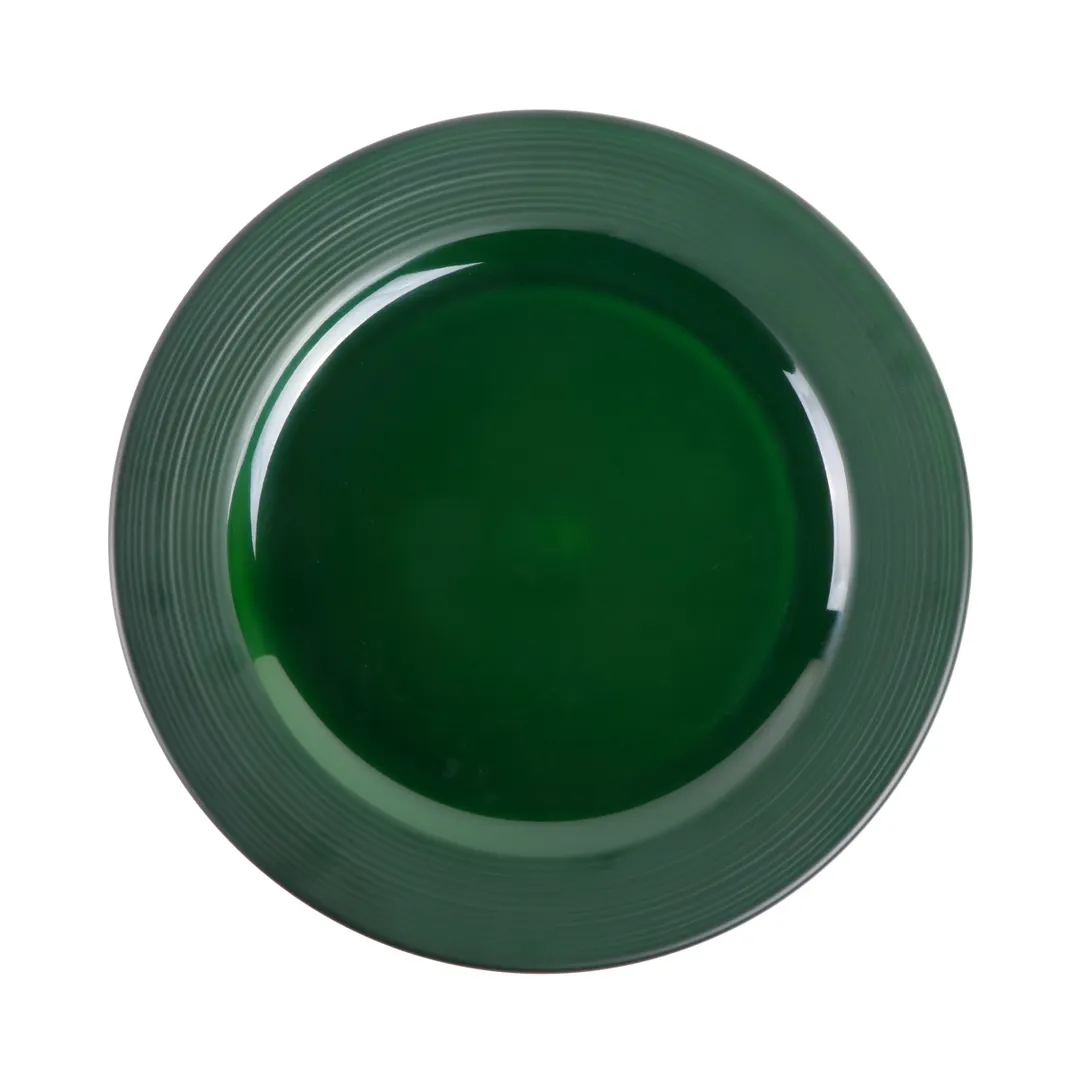 GET DGP105R-GRG Elite Maya Plate, 10 1/2" Dia. x 3/4" H, Melamine, Green Glaze, BPA Free