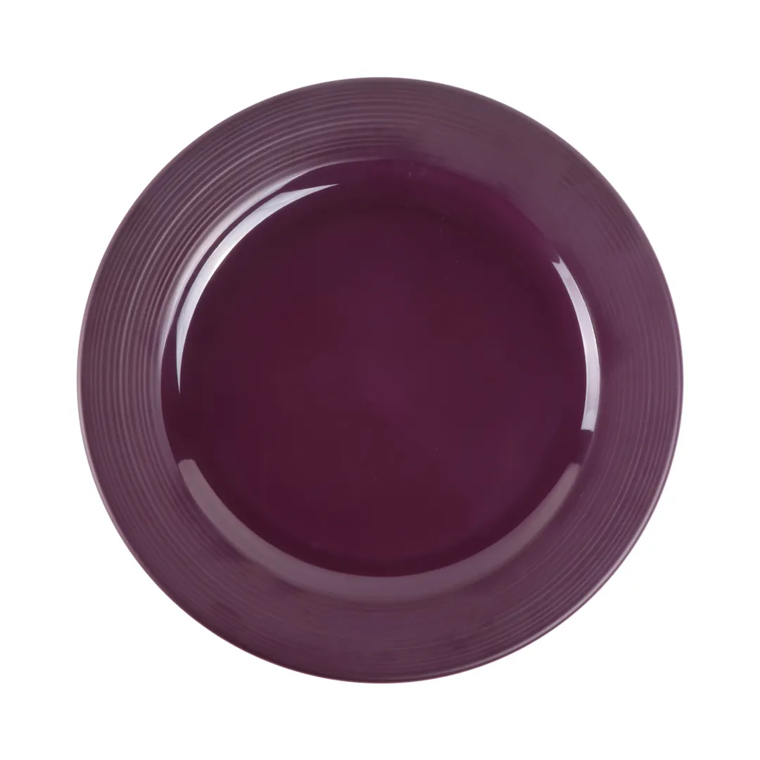 GET DGP105R-PG Maya Plate, 10 1/2" Dia. x 3/4" H, Round Melamine, Purple Glaze, BPA‑Free