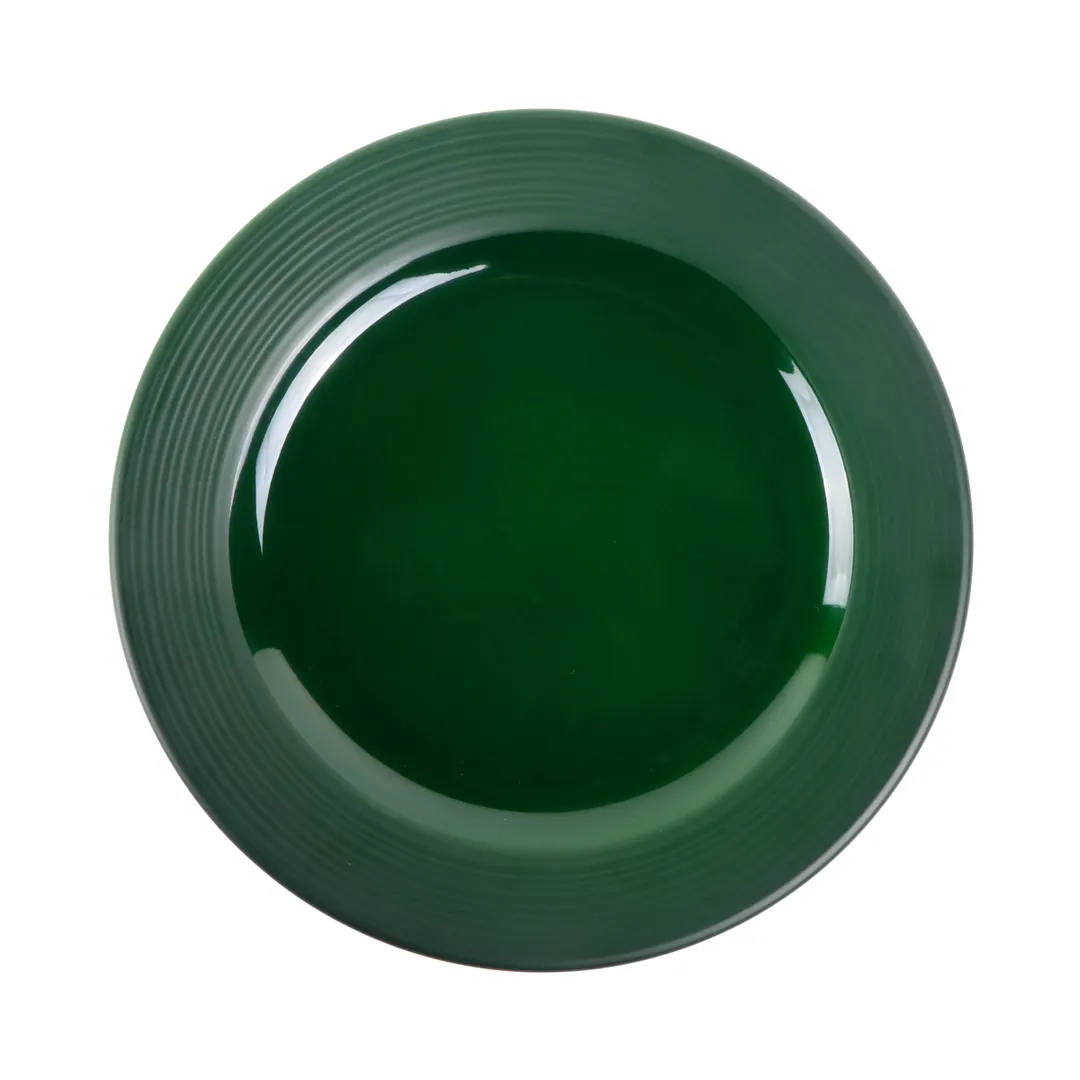 GET DGP9R-GRG Maya Plate, 9" Dia. x 3/4" H, Round, Melamine, Green Glaze, BPA Free