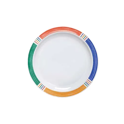 GET DP-910-BA Supermel Plate, 10" Narrow Rim, White with Barcelona Pattern, Melamine, NSF - Dozen