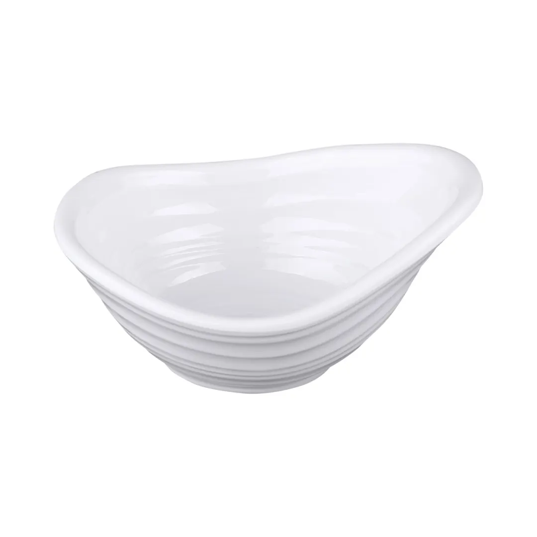 GET DS45-W Elite Solutions Sauce Dish, 4 Oz, 4.5"L x 3.5"W x 2.25"H Oblong Swirl White Melamine