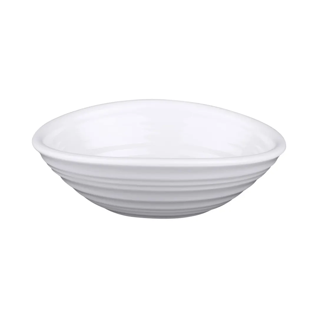 GET DS5-W Elite Global Solutions Bowl, 6 Oz, 5"L x 4"W x 1-1/2"H Oblong Swirl, Melamine White
