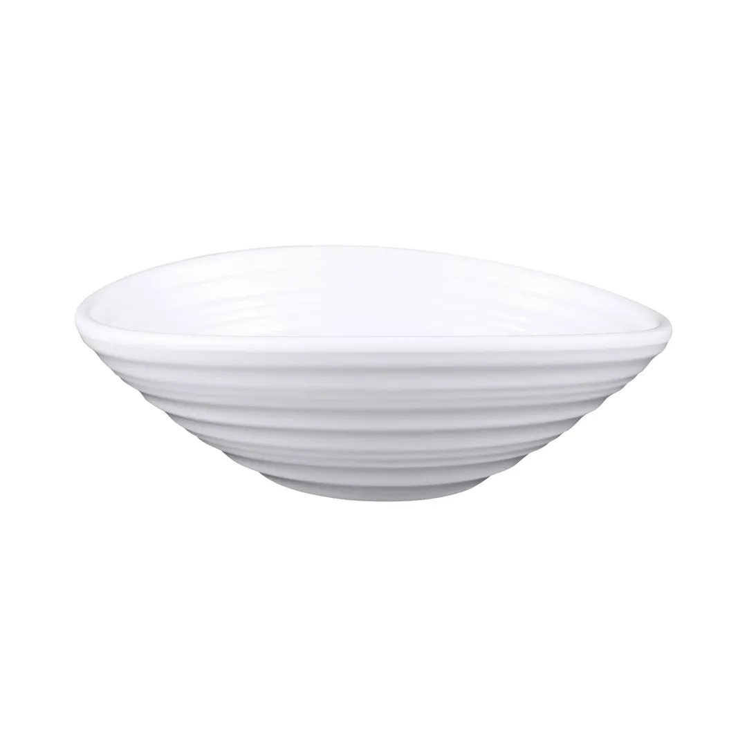 GET DS63-W Global Solutions Bowl, 12 Oz, 6-1/4"L x 5"W x 2"H, Oblong, Melamine, White