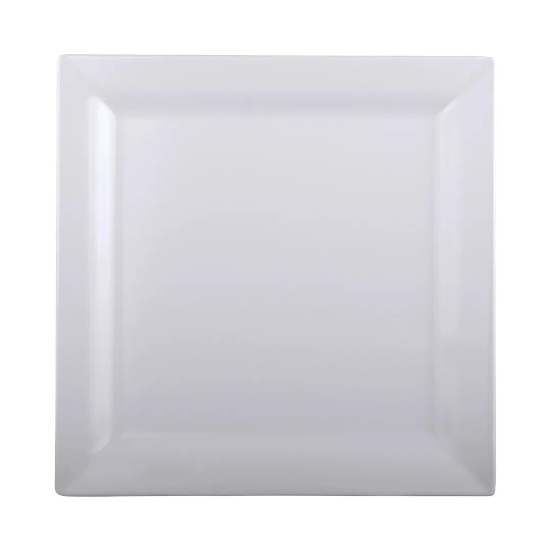 GET DS99-W Elite Global Solutions Plate, 9" x 9" x 1"H, Square, Medium Rim, Melamine, White