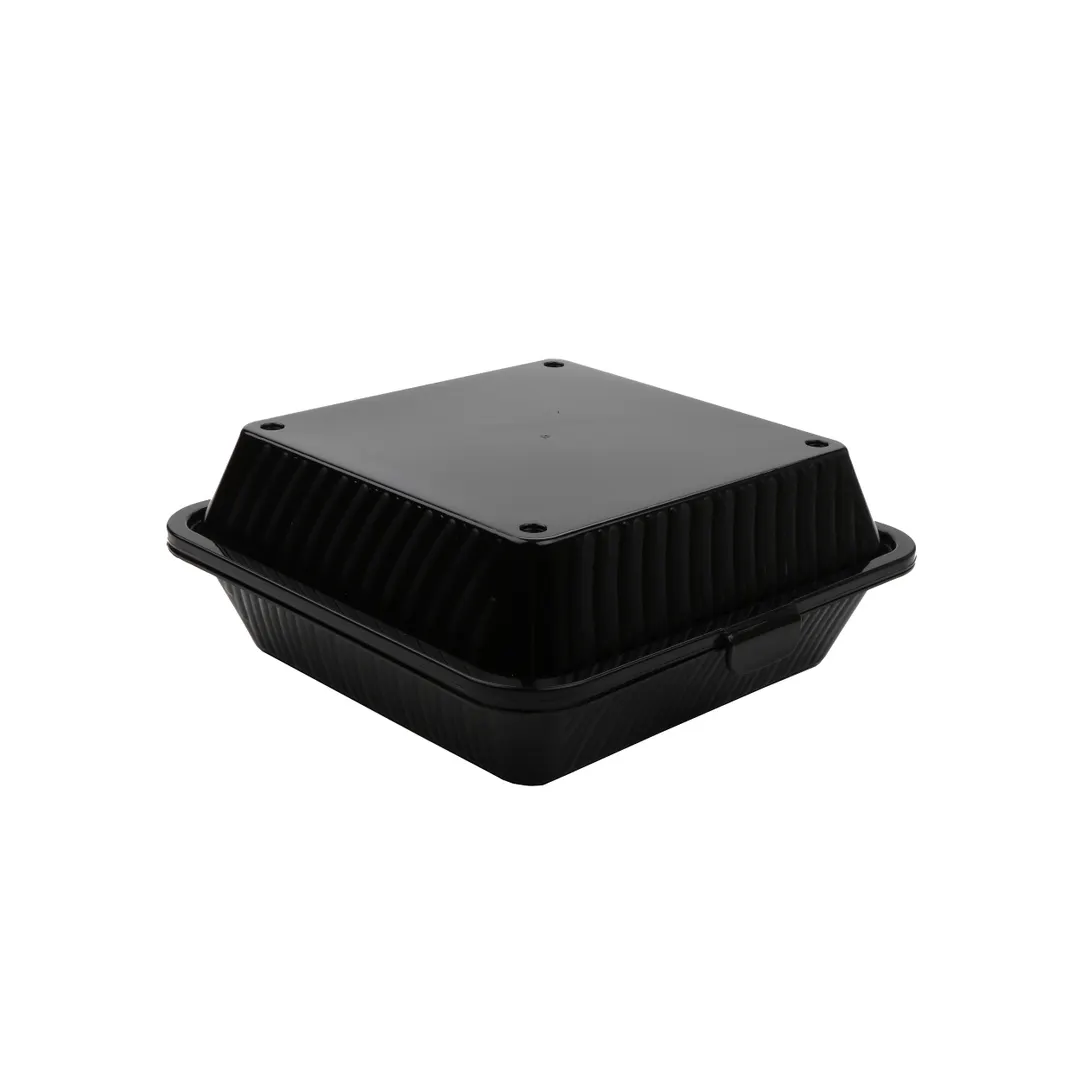 GET EC-10-1-BK Food Container, 9"x9"x3.5" Black PP, Dishwasher/Microwave Safe, NSF - Dozen