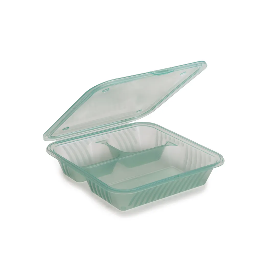 GET EC-16-JA - Jade Green Container 9" L x 9" W x 2" H, Polypropylene, BPA‑Free - 1 Dozen