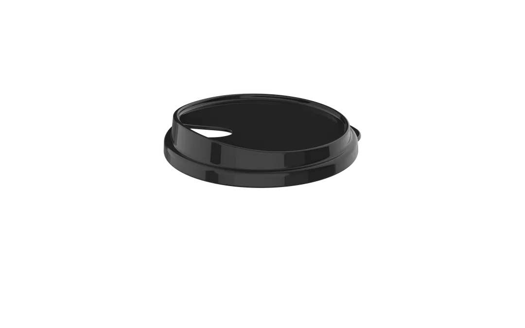 GET EC-200-LID-BK Black Lid, For 12 Oz. & 16 Oz. Ribbed Cup, Eco-Takeouts - 1 Dozen
