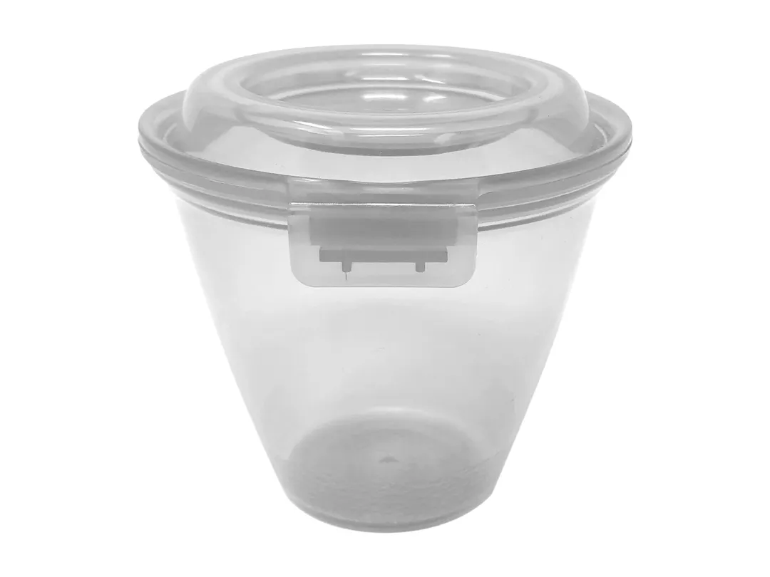 GET EC-21-CL Clear 14 Oz Side Dish Cup, 4-1/4" Dia x 3" H, Polypropylene, Hinged Lid - Dozen