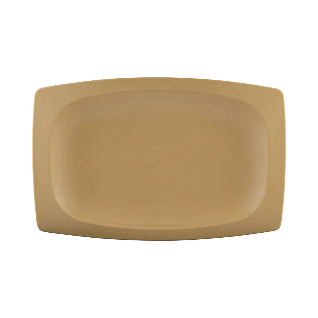 GET ECO1258-PB Platter, 12.5" x 8.25" x 0.875"H, Brown Melamine Bamboo, Break/Chip Resistant