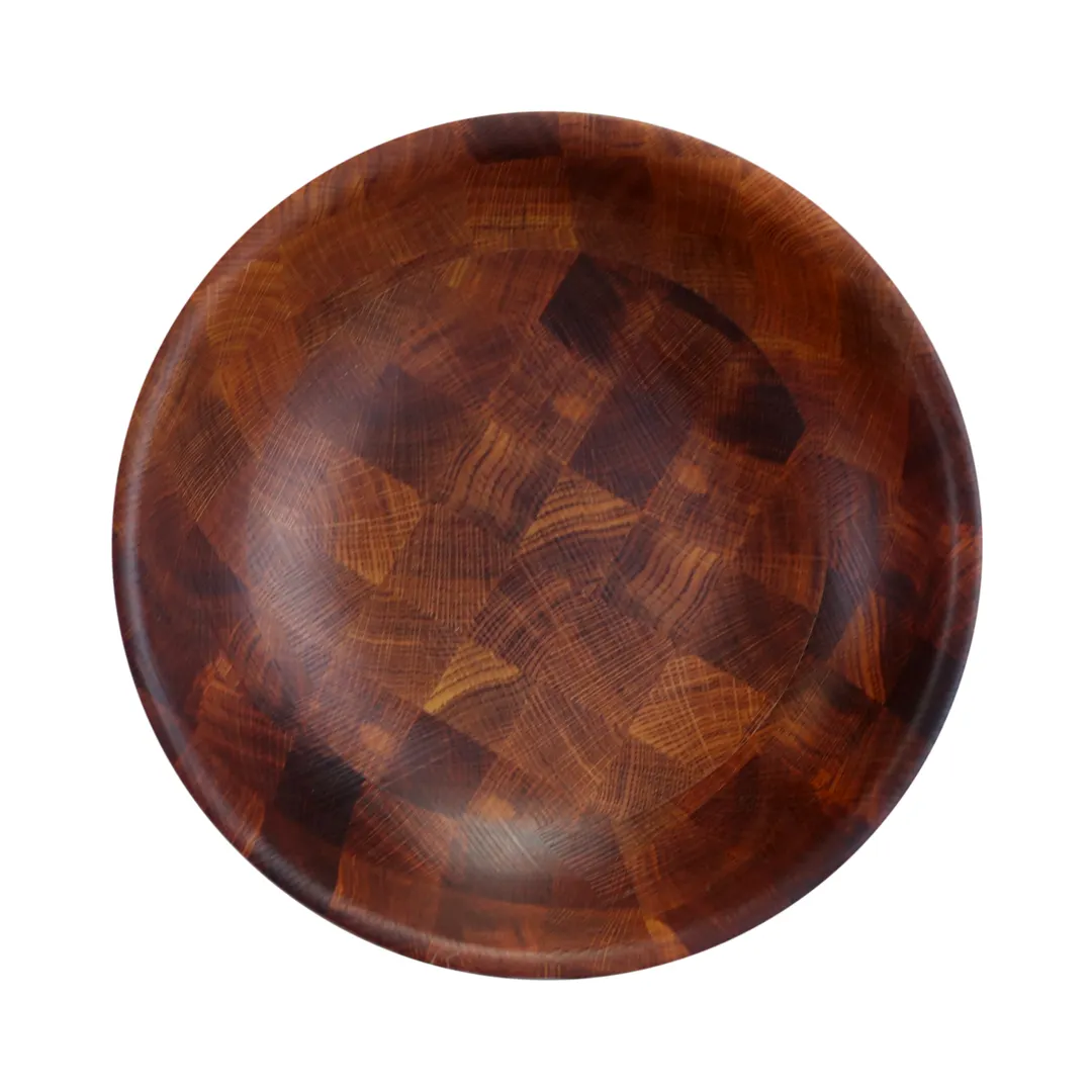 GET ECO618R-CK 8 Oz Bowl, 6-1/8" Dia. x 1-1/2" H, Melamine, Natural Checkered Wood, BPA-Free