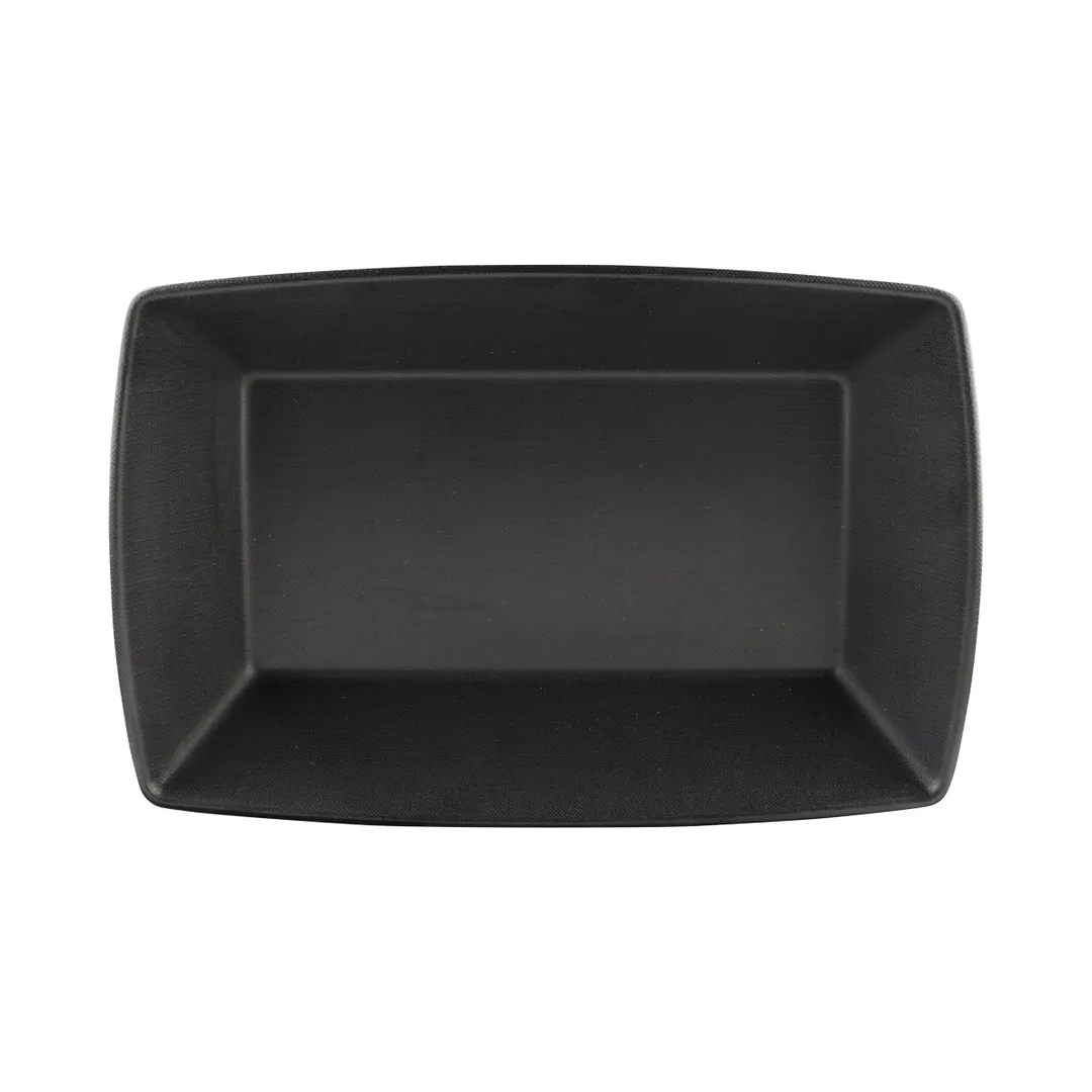 GET ECO6552-B Plastic Bowl, 18 Oz, 6.5"L x 5.25"W x 2"H Black Melamine/Bamboo Dishwasher Safe