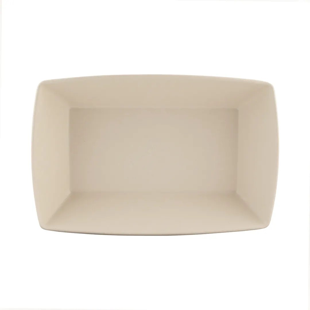 GET ECO6552-PP 18oz White Melamine/Bamboo Bowl, 6-1/2" L x 5-1/4" W x 2" H, BPA Free