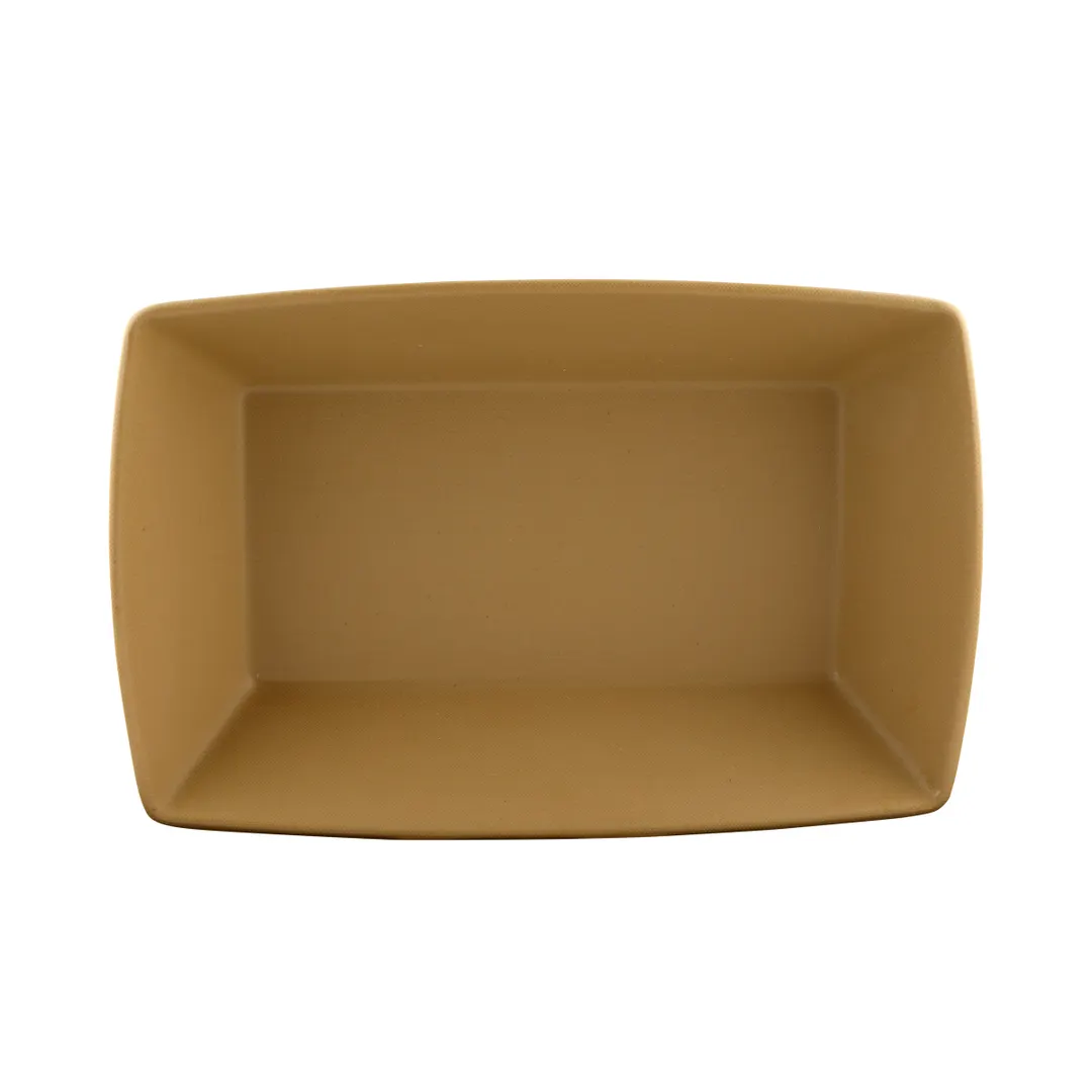 GET ECO6552-RT Bowl, 18 Oz (6.5"L x 5.25"W x 2"H), Tan Melamine‑Bamboo, Scratch‑Resistant